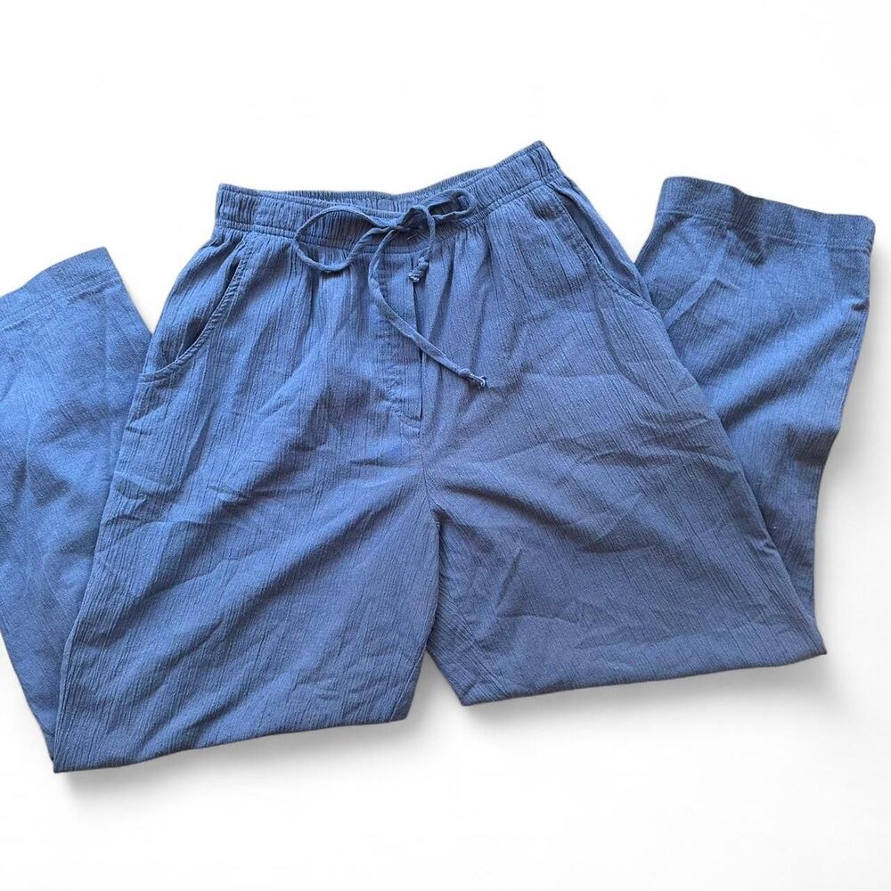 vintage blue linen pants